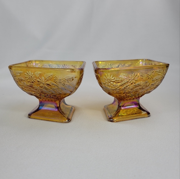 (2) Carnival Glass Iridescent Candy Dish - Picture 6 of 16